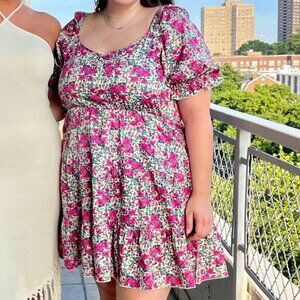 Arula A Beautiful Soul Puff Sleeve Babydoll Floral Dress